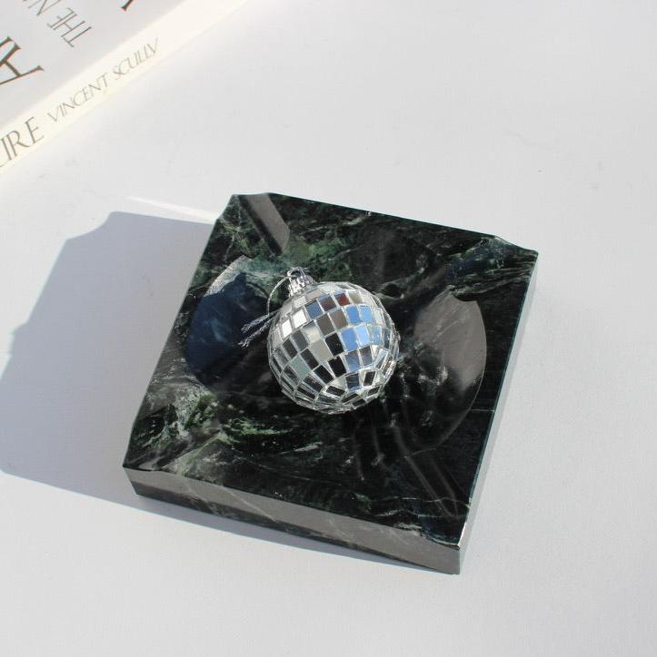 deep green marble ashtray