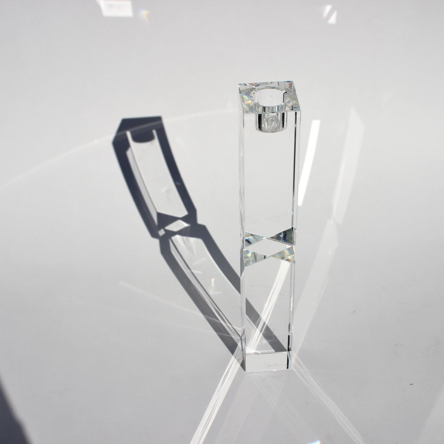 geometric crystal candle holder