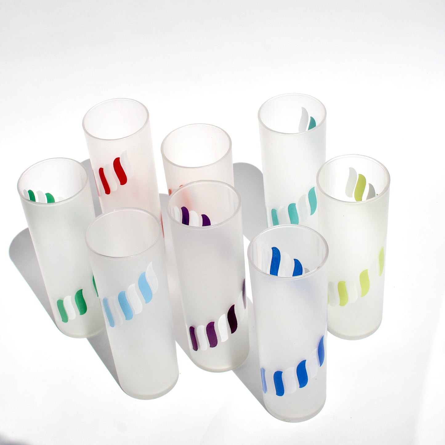 candy stripe frosted glasses (4)