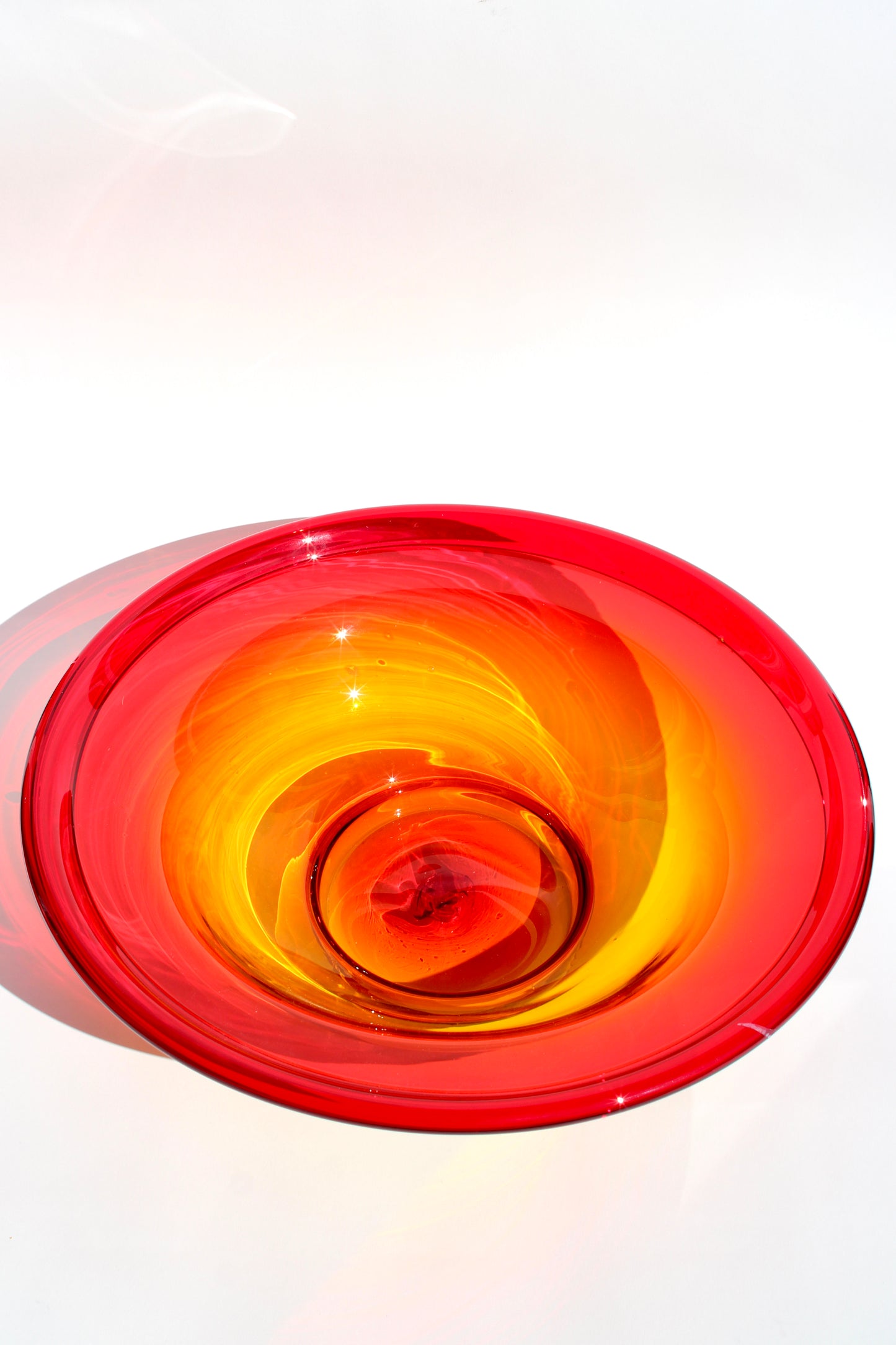 blenko amberina gradient centerpiece bowl