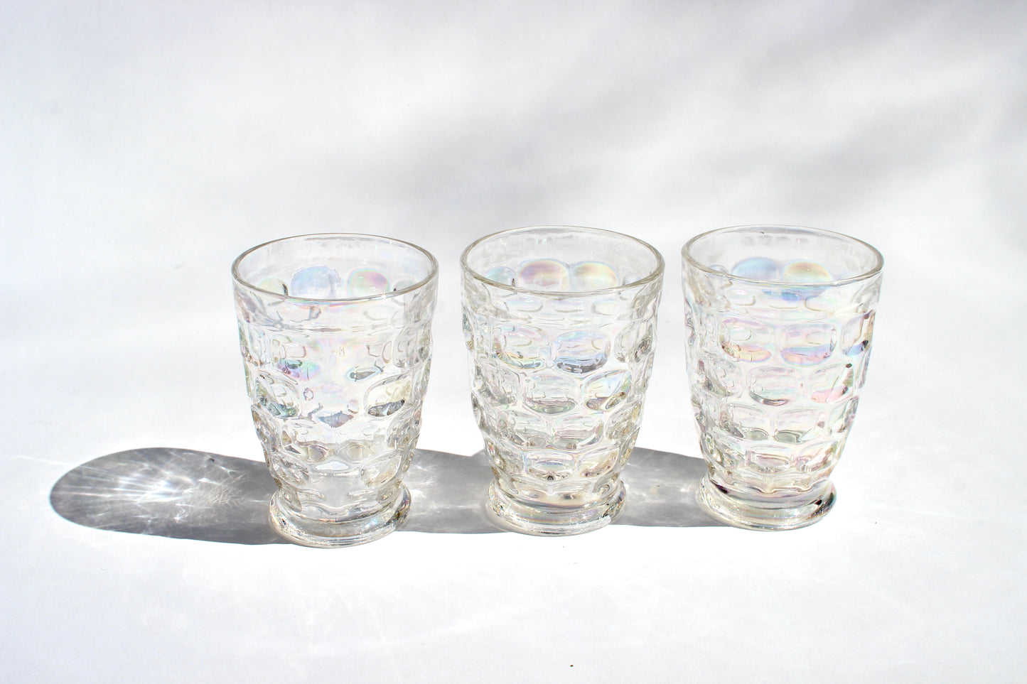 iridescent honeycomb juice glasses (3)