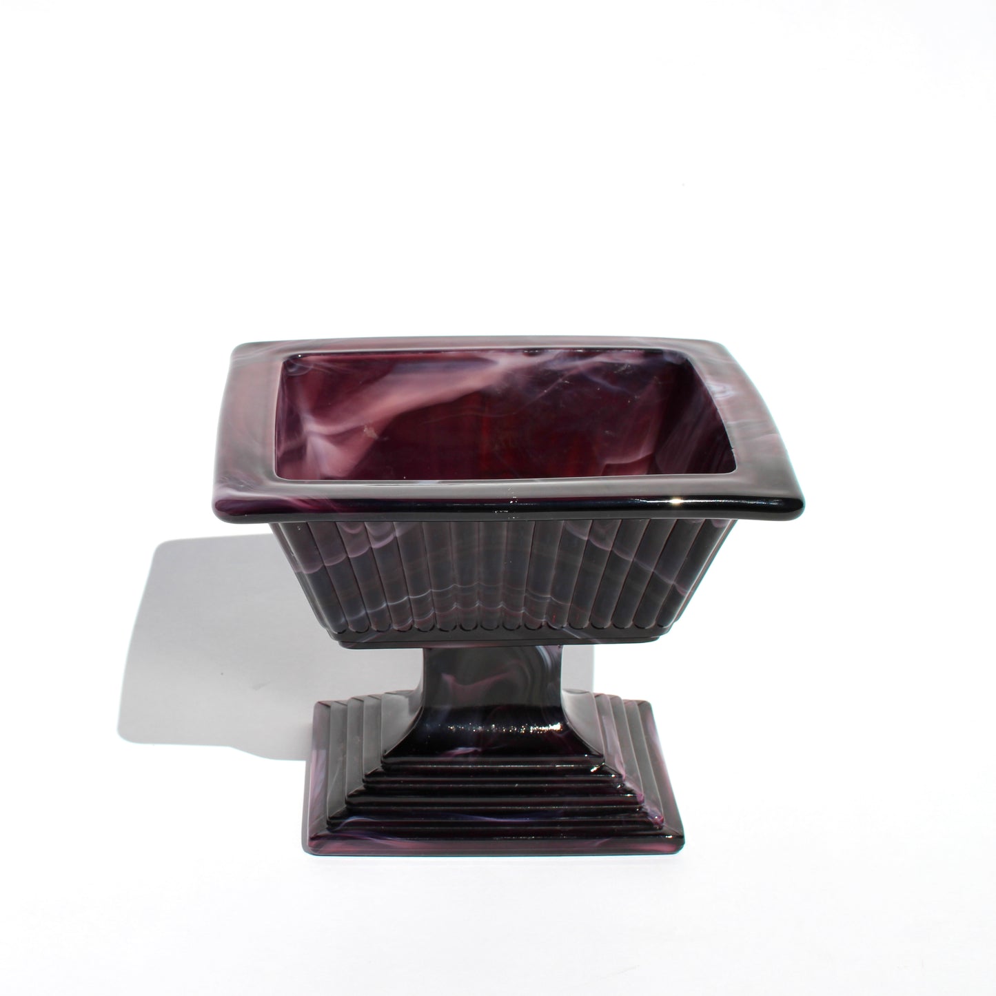 purple slag glass vessel