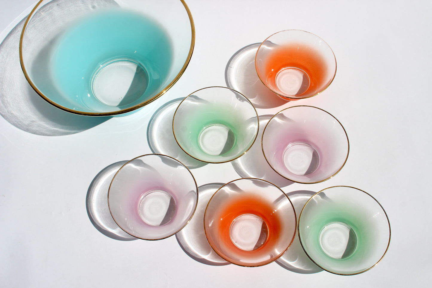 rainbow ombre serving set