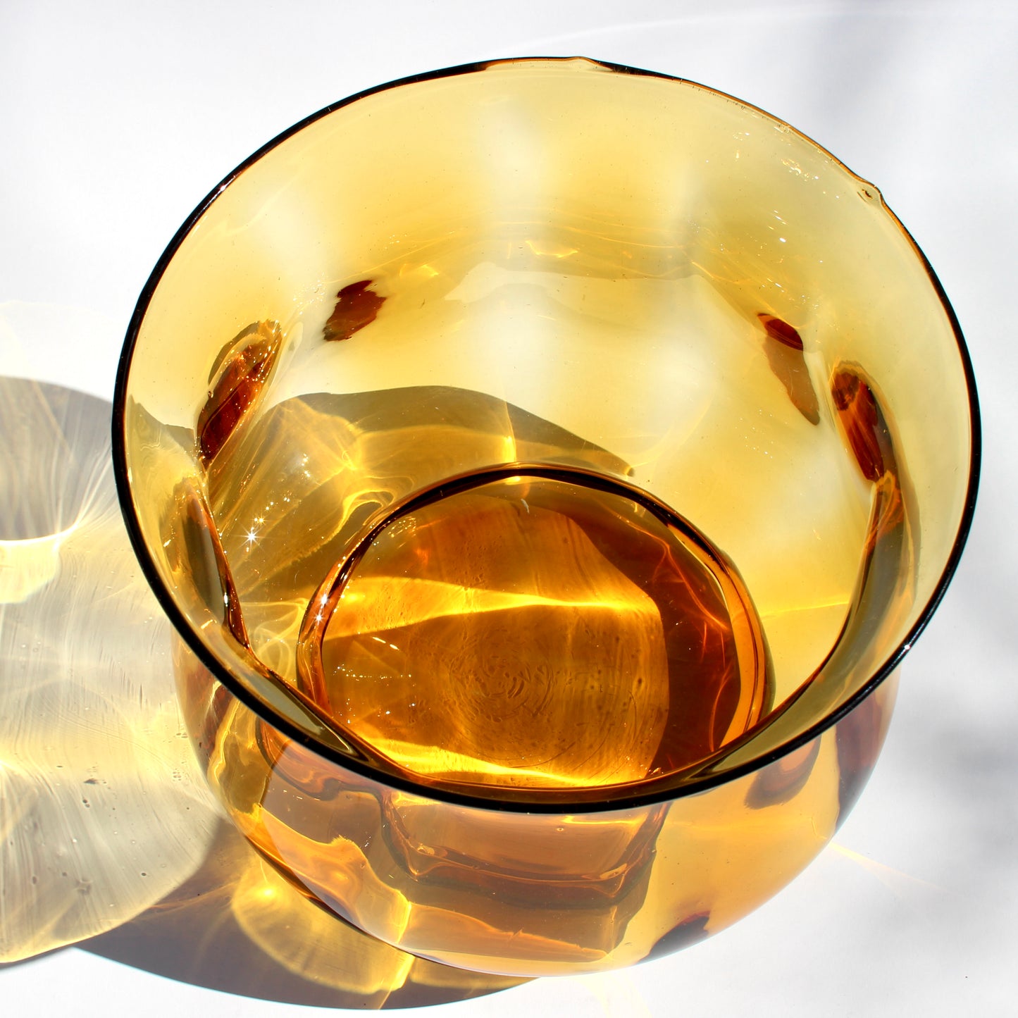 italian amber glass punch bowl set