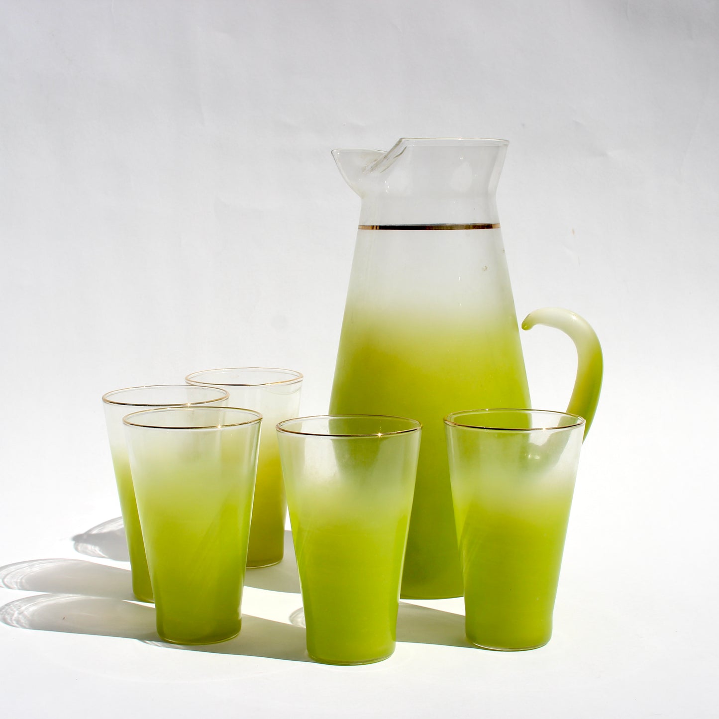 green apple fade pitcher set