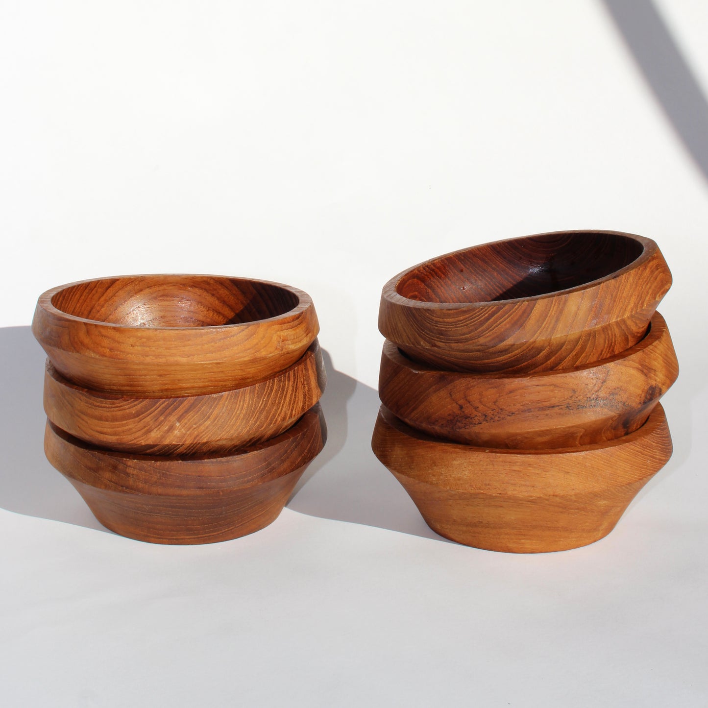 teakwood bowl set (6)