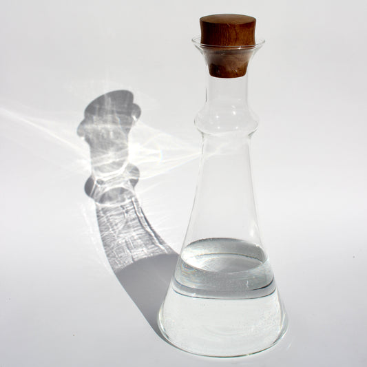 dansk teak + glass decanter