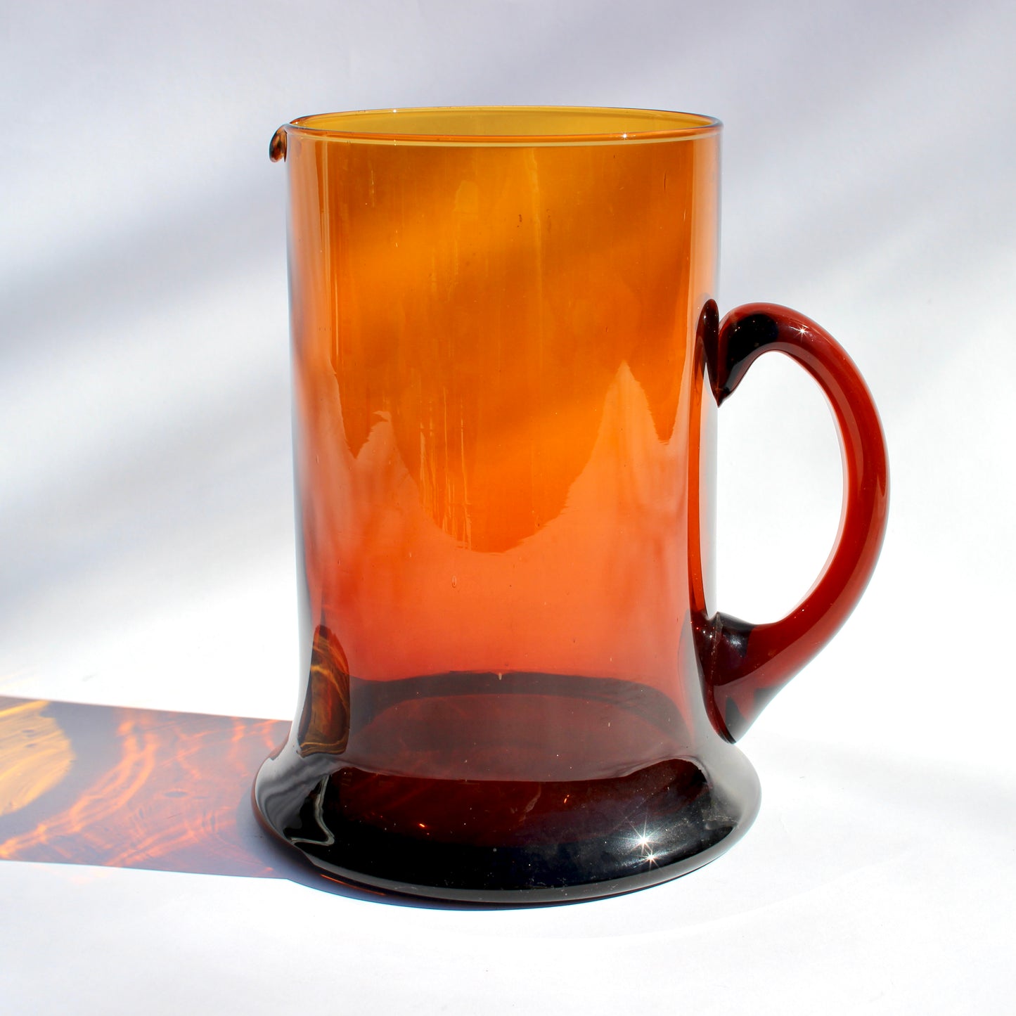amber blown glass pitcher