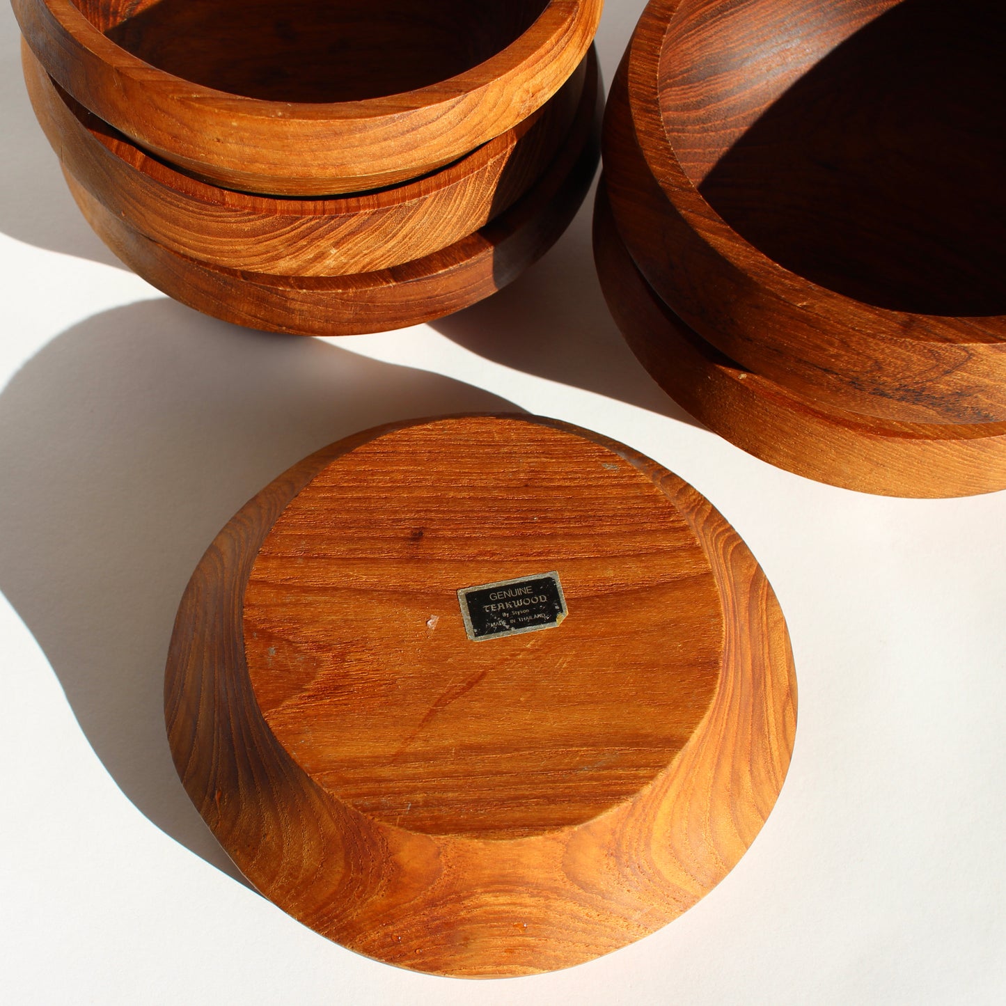 teakwood bowl set (6)