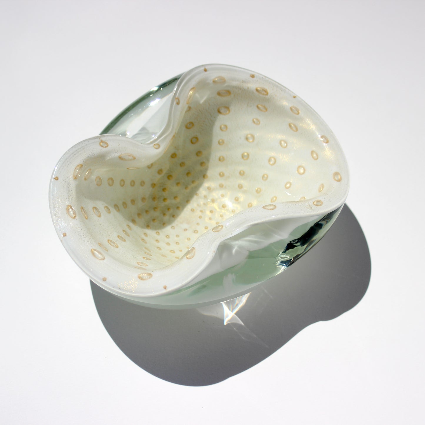 italian gold + cream glass catchall
