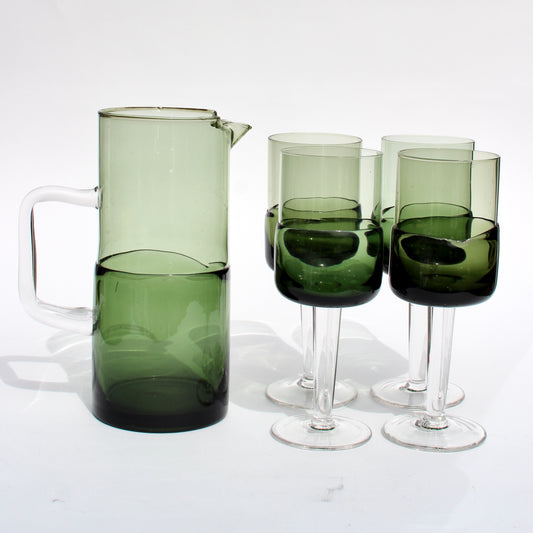 double-dip glass pitcher set