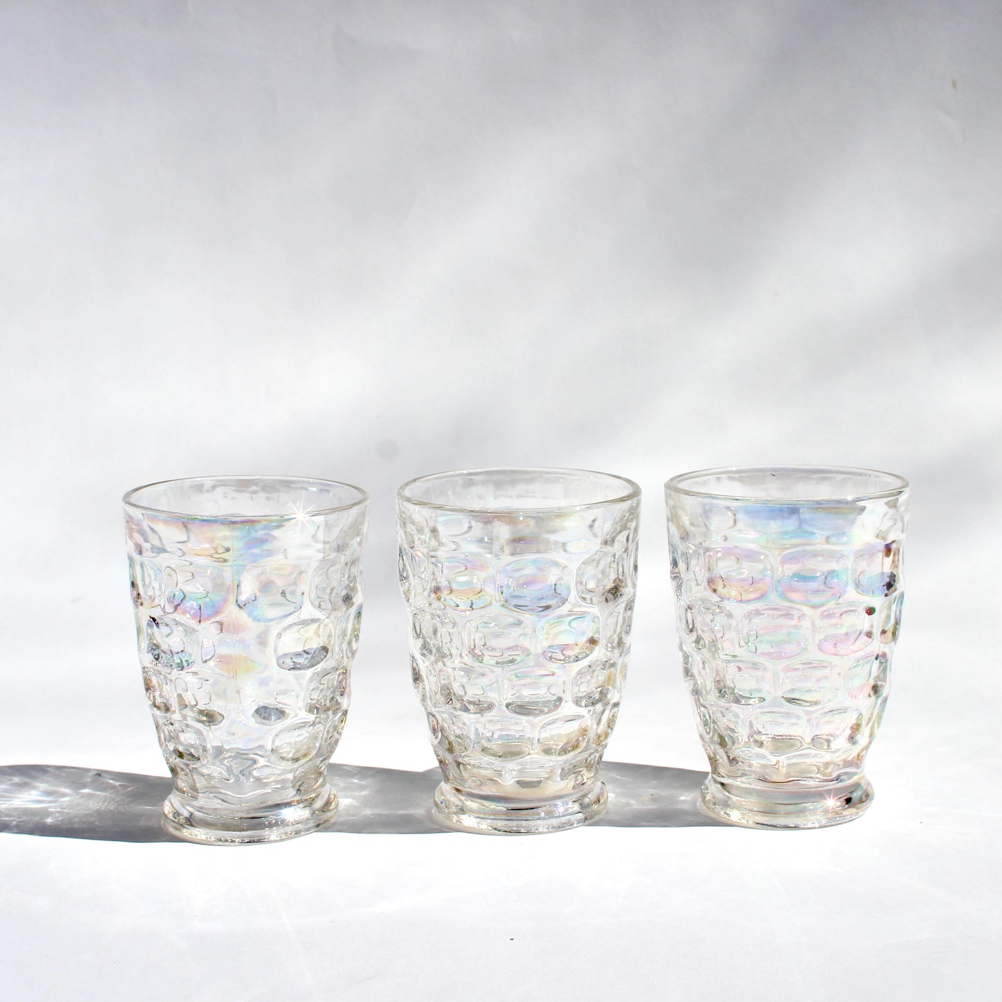 iridescent honeycomb juice glasses (3)