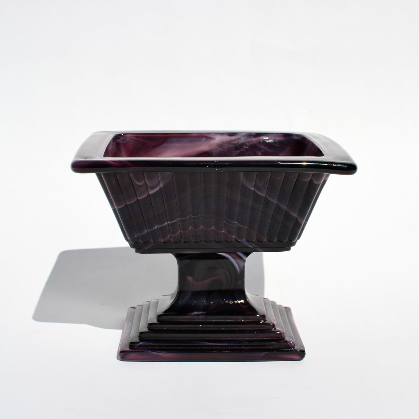 purple slag glass vessel