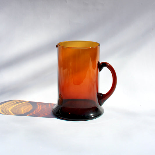 amber blown glass pitcher