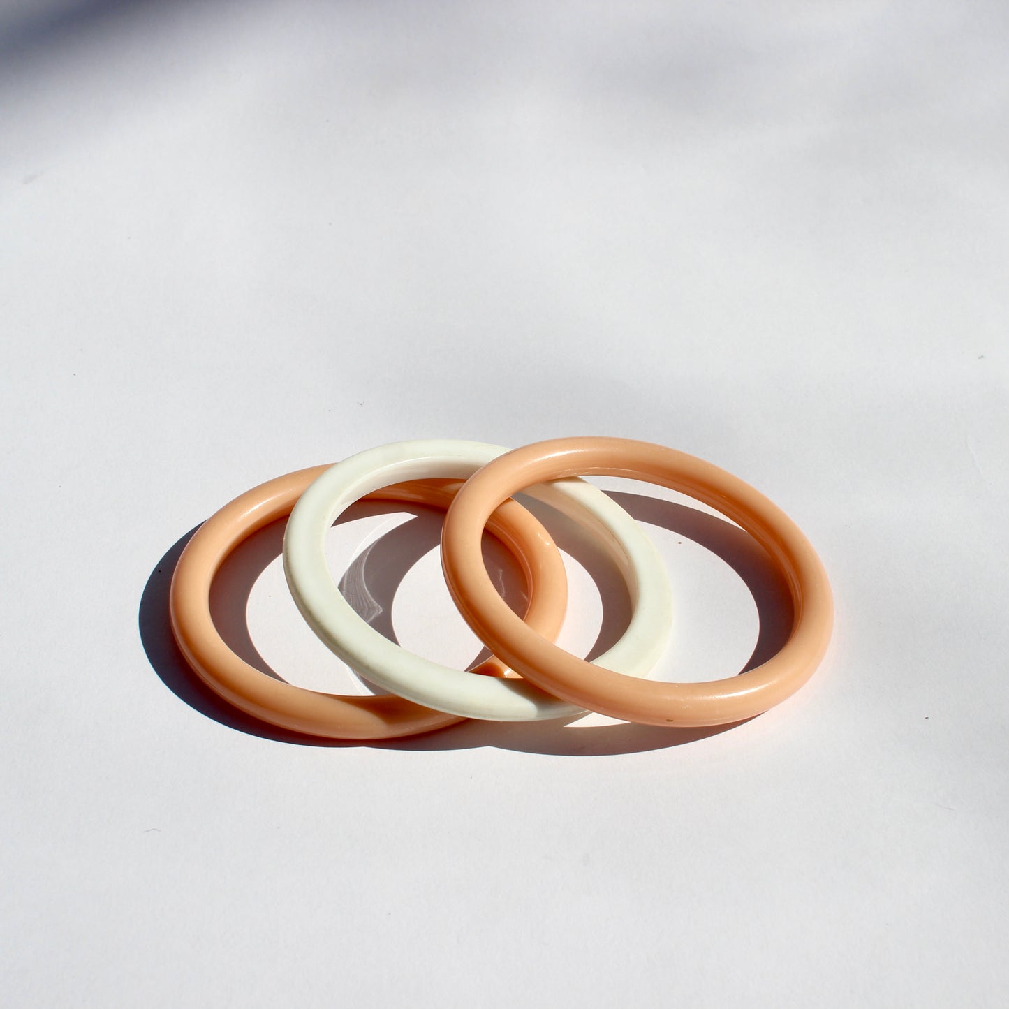 peach + white bangle set