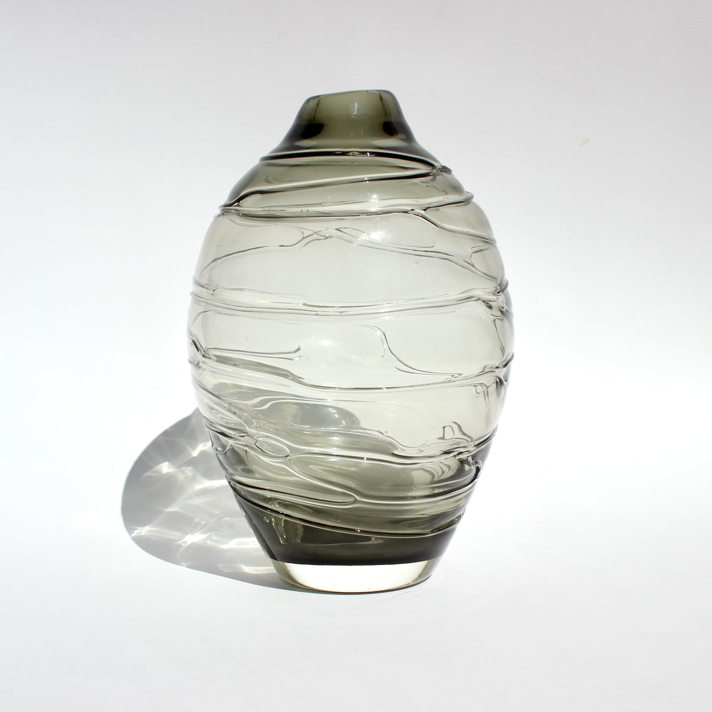 wavy line smoke glass vase