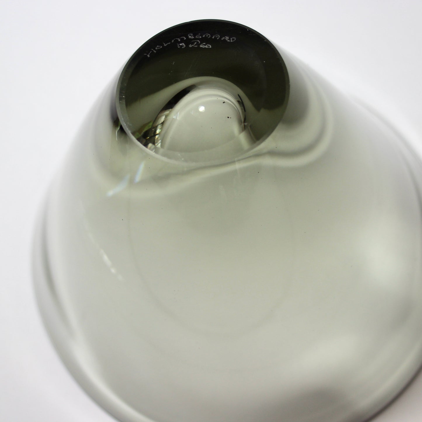 danish smoked glass slant bowl