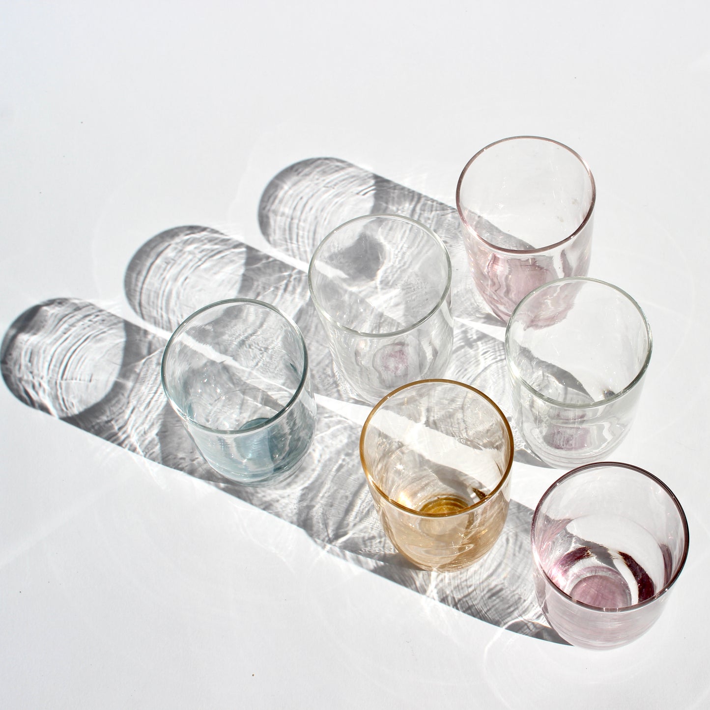 rainbow juice glasses (6)