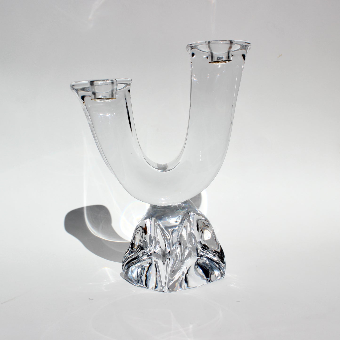 modernist crystal candelabra