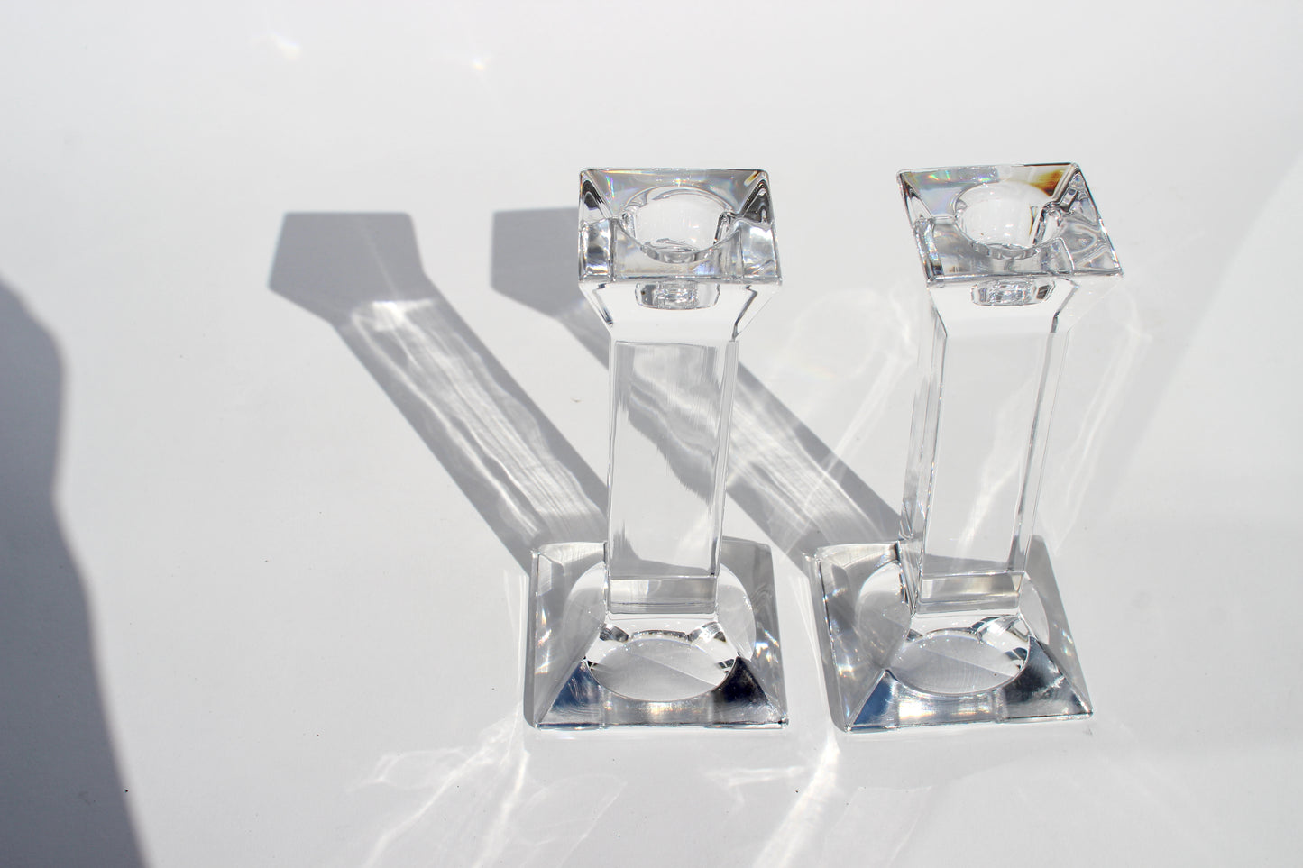 crystal candlestick holder set