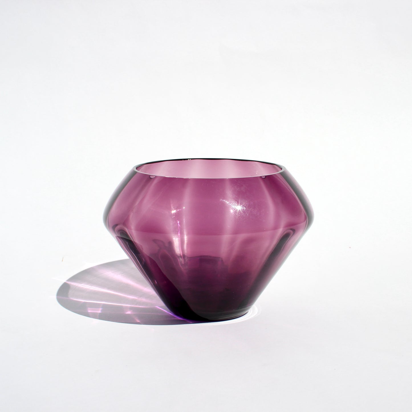purple optic glass bowl