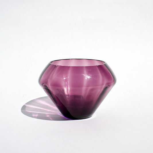 purple optic glass bowl