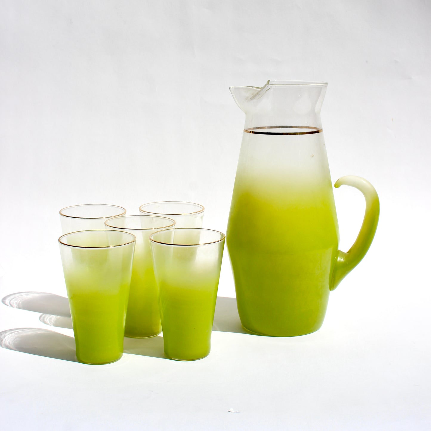 green apple fade pitcher set
