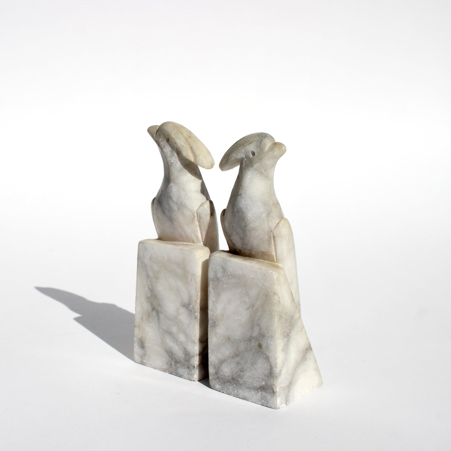 marble cockatoo bookends