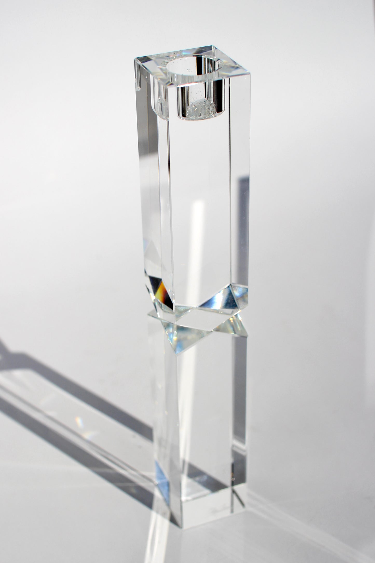 geometric crystal candle holder