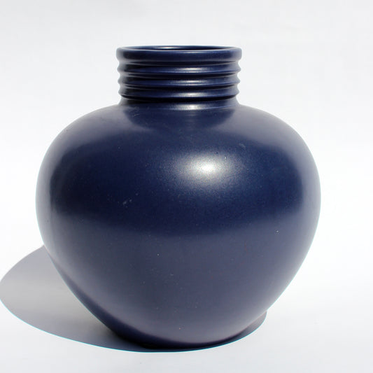 large navy ceramic vase