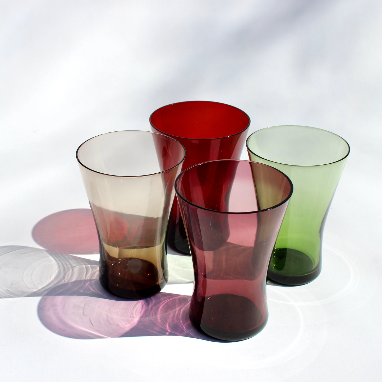 multi-color mcm juice glass set (4)