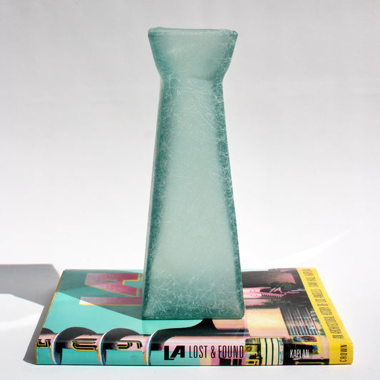 sea green spaghetti glass vase