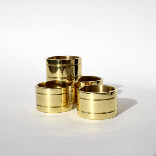 ribbed brass napkin rings