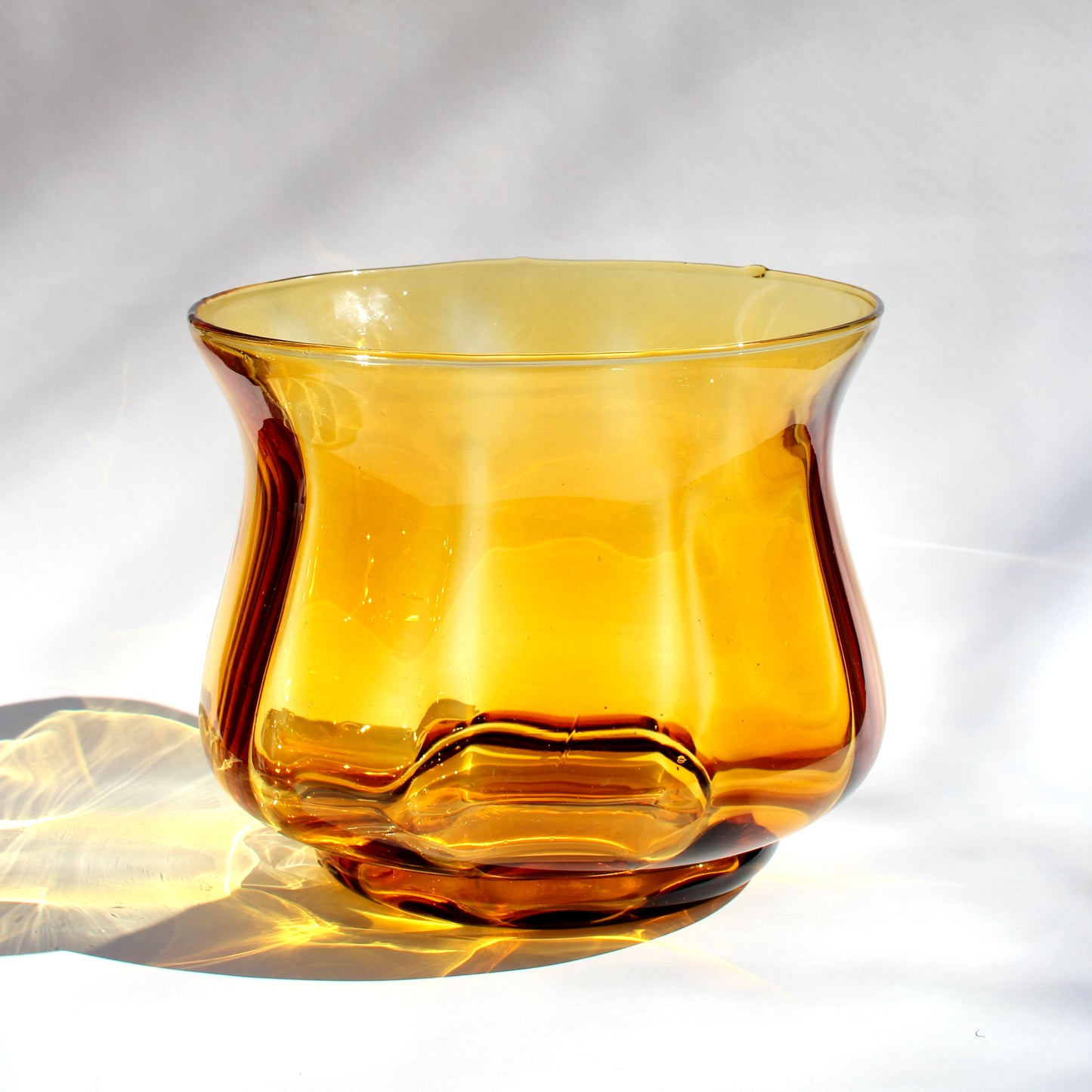 italian amber glass punch bowl set