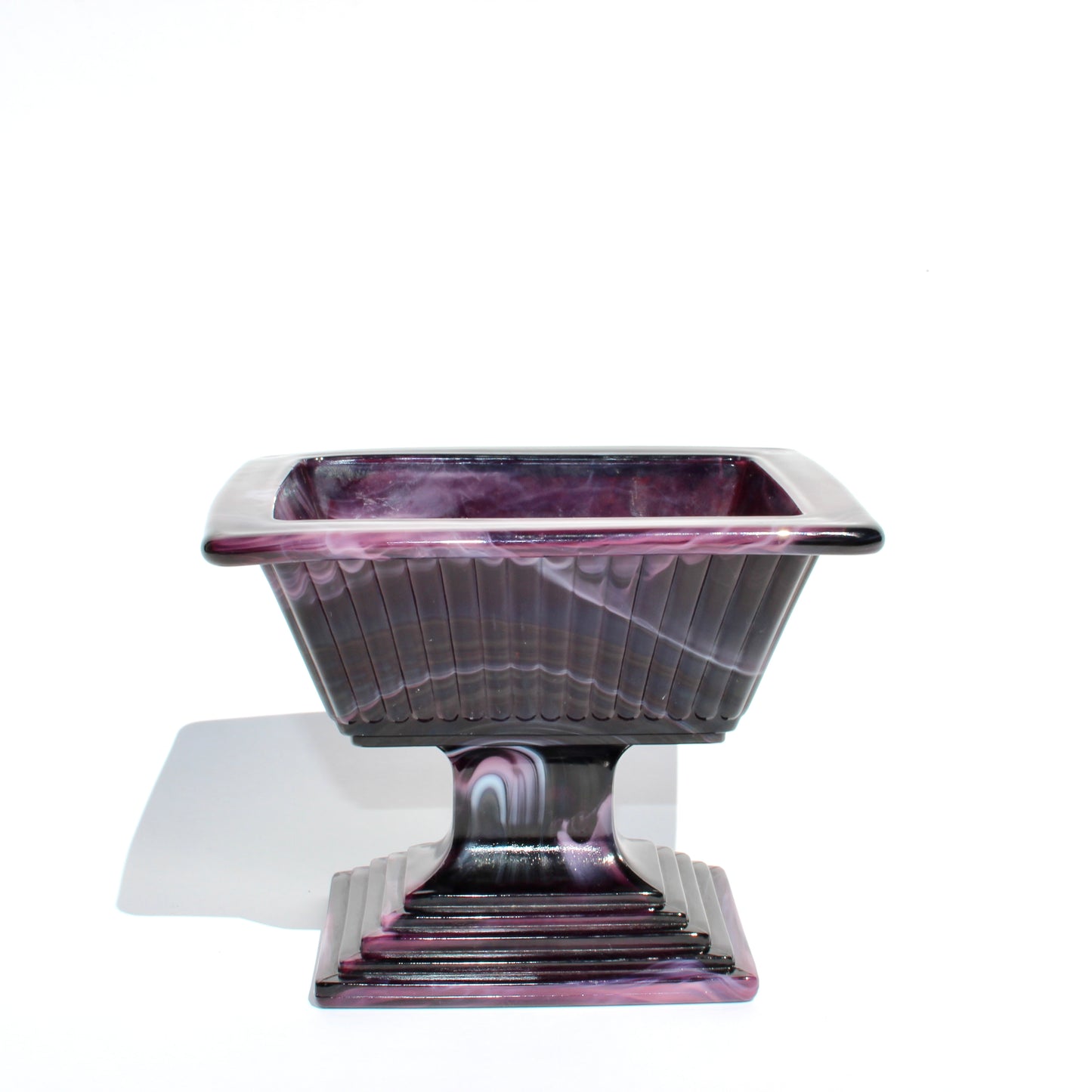 purple slag glass vessel